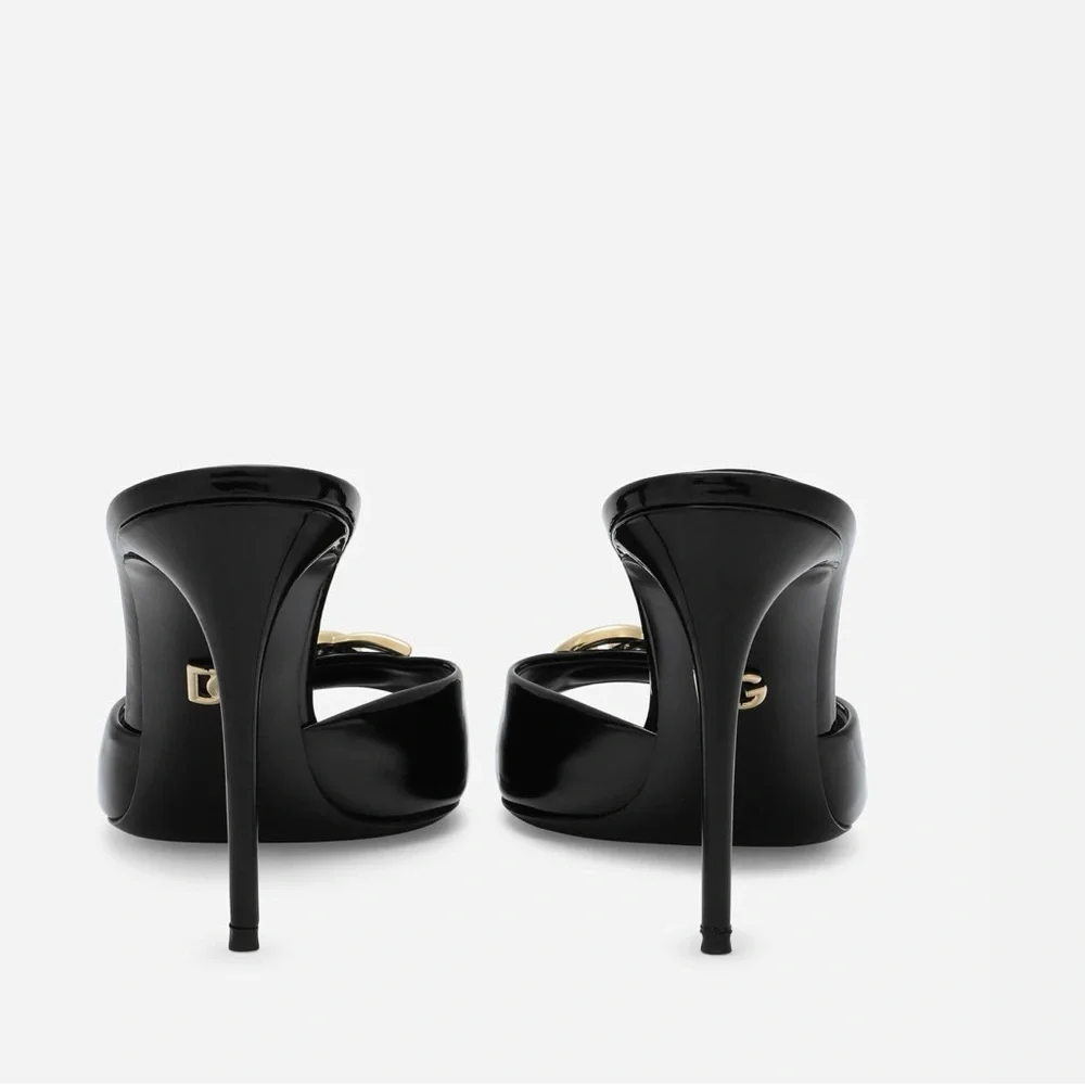 Dolce & Gabbana Black and Gold Stiletto Heels - Picture 4 of 6